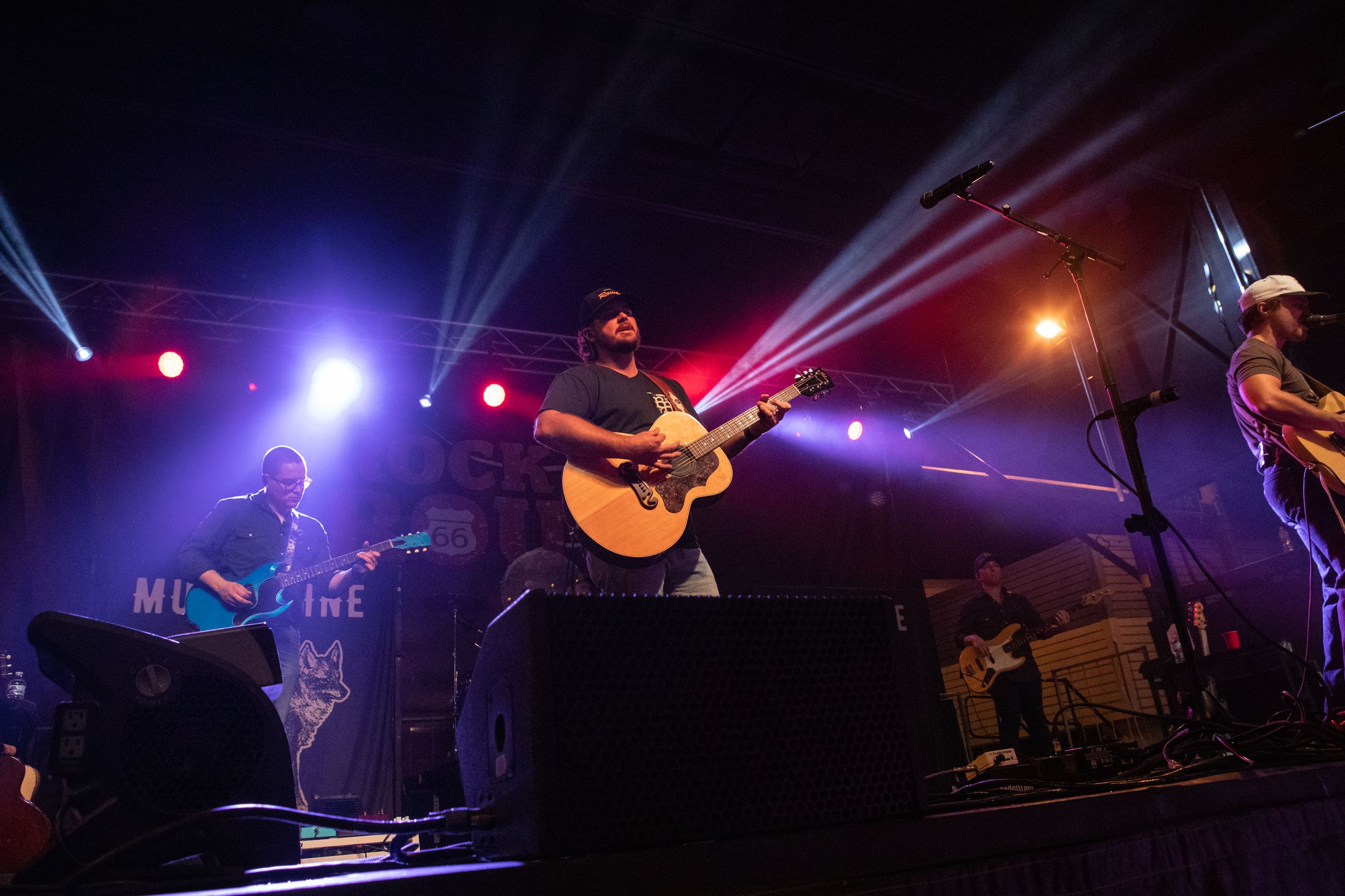 Muscadine Bloodline performs on lighted stage at Rock the Route 2022