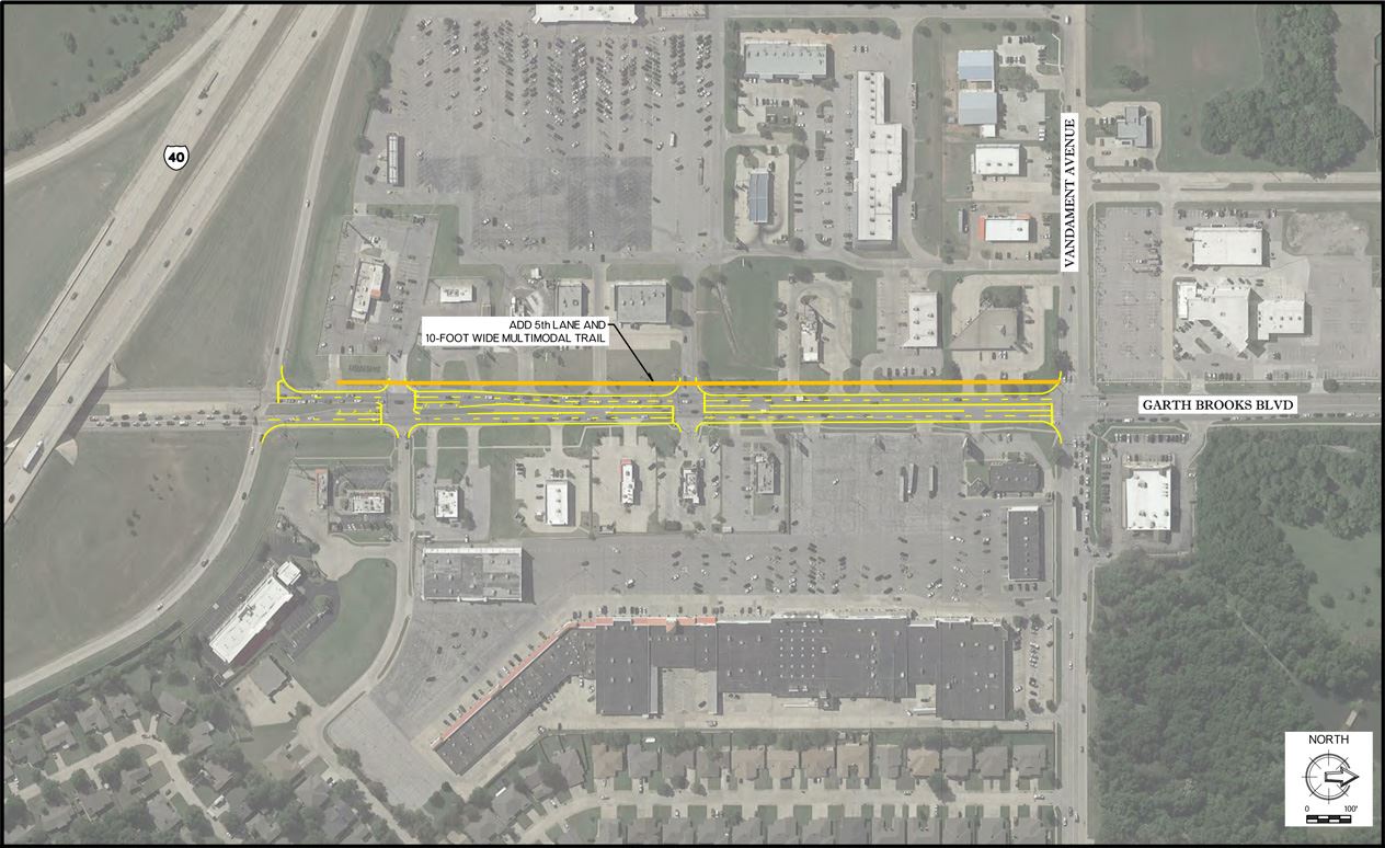 Garth Brooks Boulevard Improvements from Northwest I-40 north to Vandament Avenue
